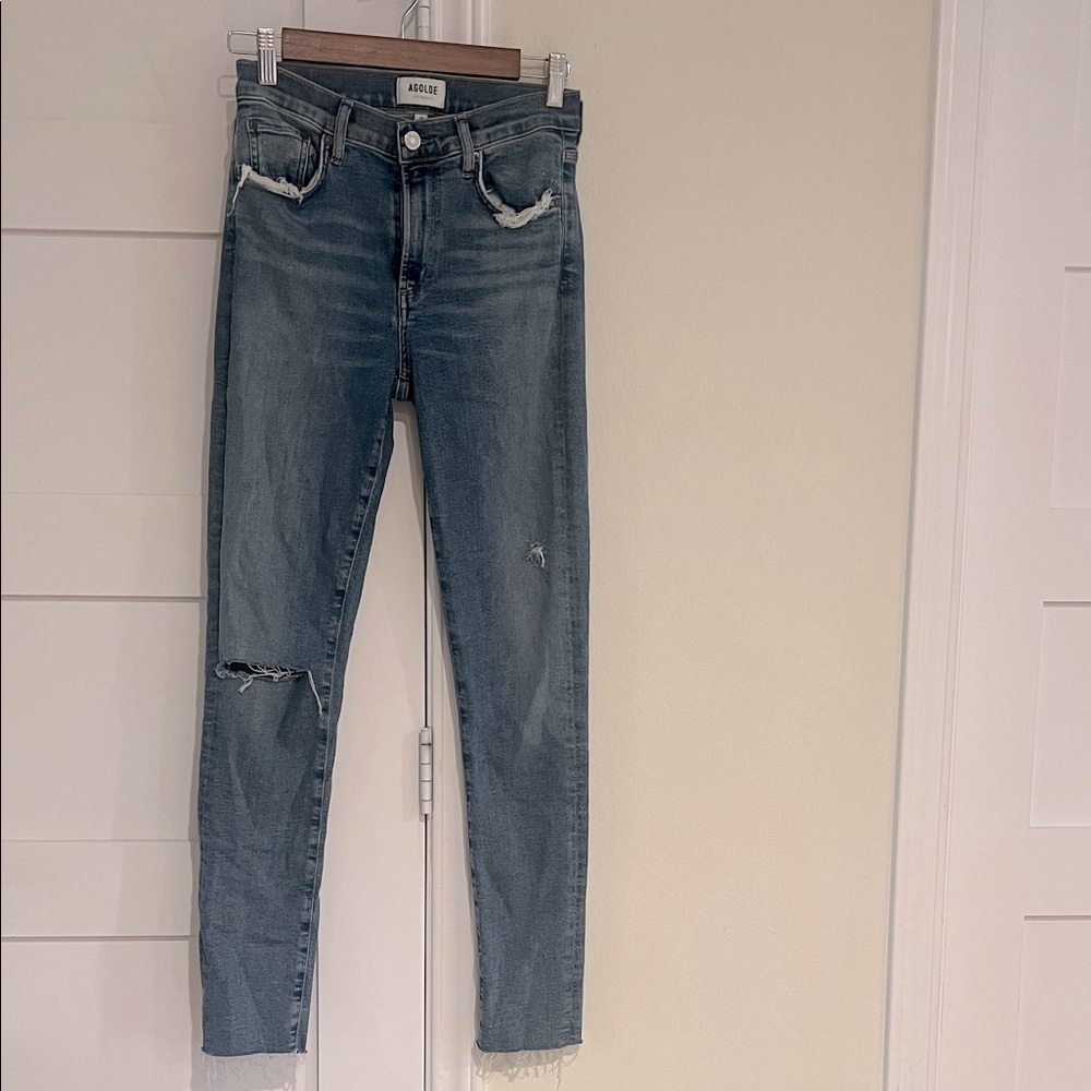 AGOLDE “Sophie” Medium Blue Denim Skinny Jeans 28 EUC
